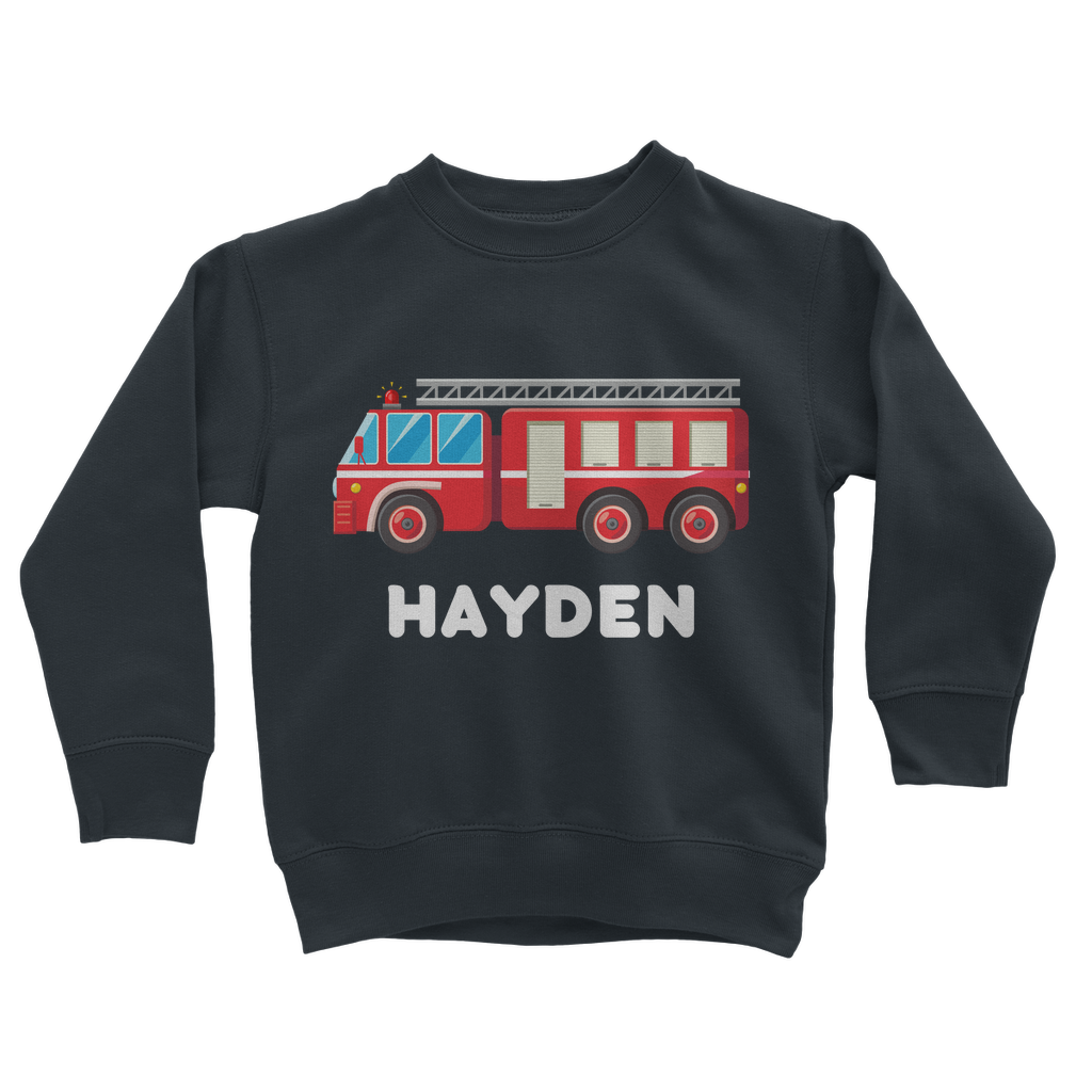 Boys Personalised Fire Engine Sweatshirt
