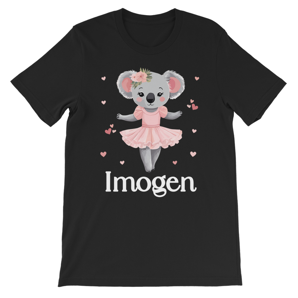 birthday-ballerina-koala-with-balloon-for-white-t-shirt-300 Kids Unisex T-Shirt