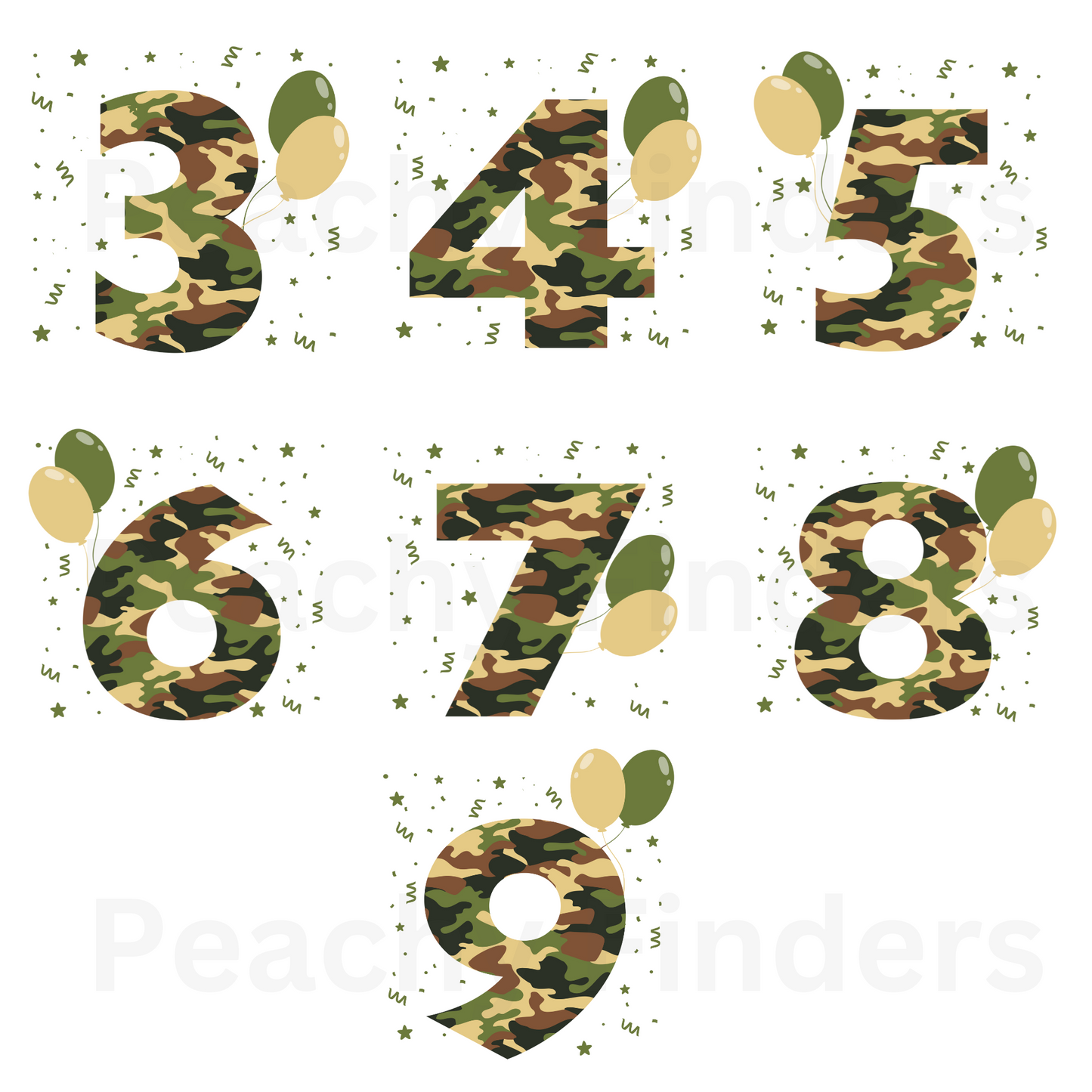 Kids Army Military Camouflage Birthday T-shirt | 3- 9 years