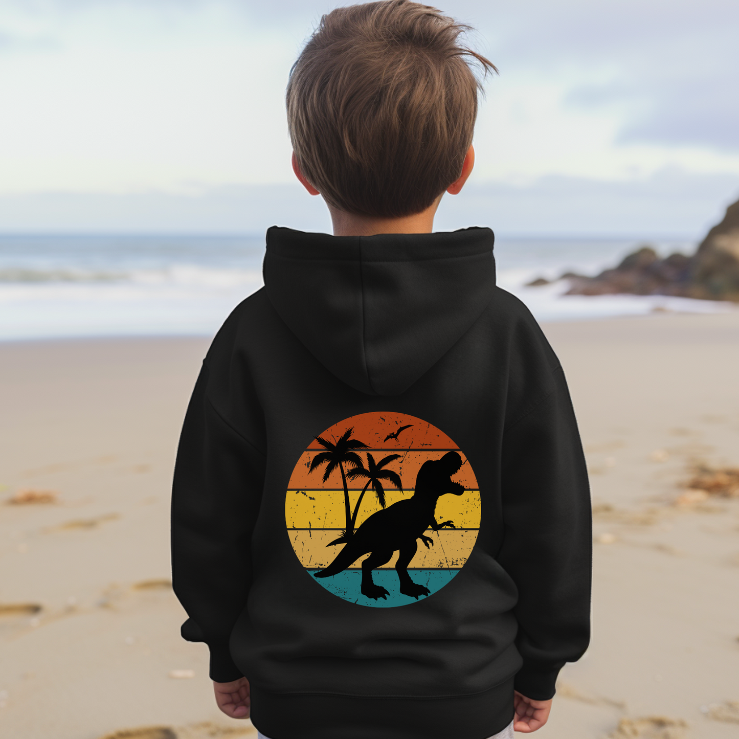 Kids T-rex Printed Zip Hoodie | 3 - 13 years