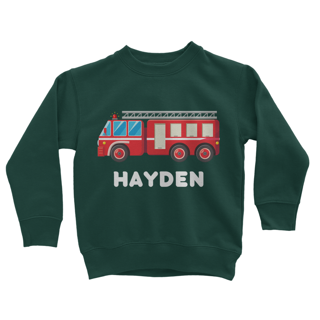 Boys Personalised Fire Engine Sweatshirt