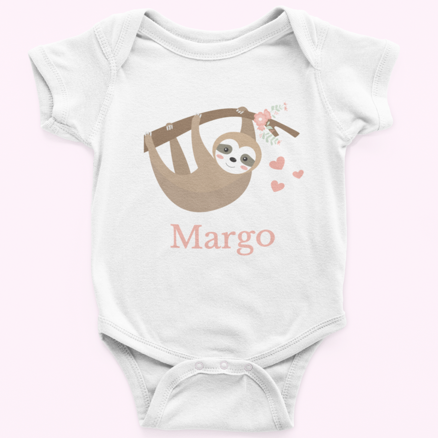 Personalised Sloth Baby Onesie Bodysuit