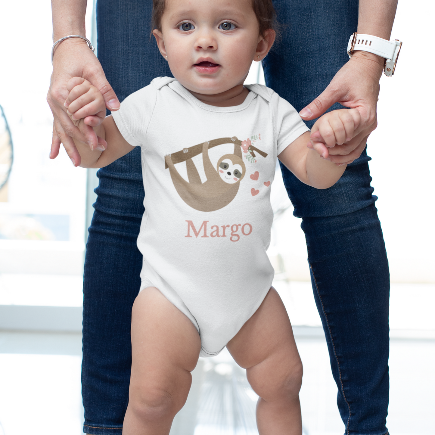 Personalised Sloth Baby Onesie Bodysuit