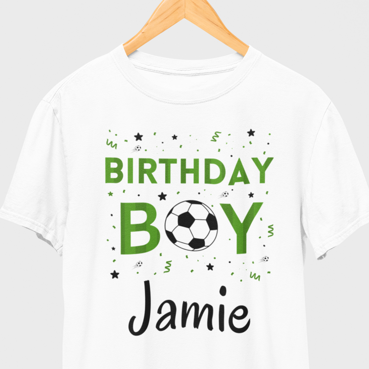 Kids Personalised Football Birthday T-shirt
