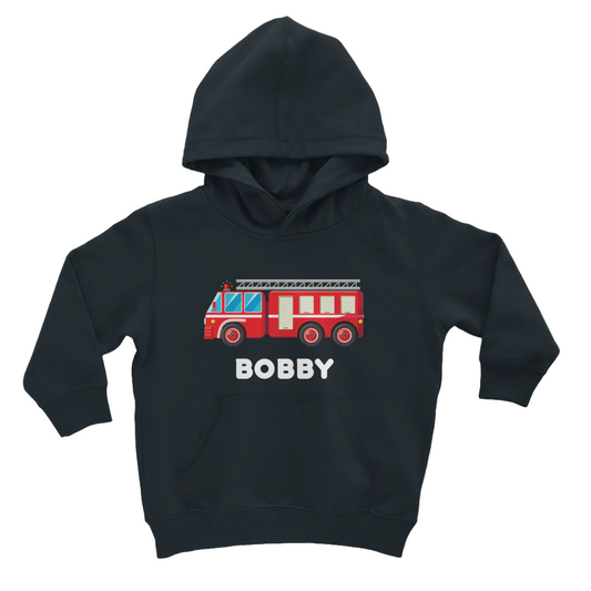Boys Personalised Fire Engine Hoodie | 3 - 8 years