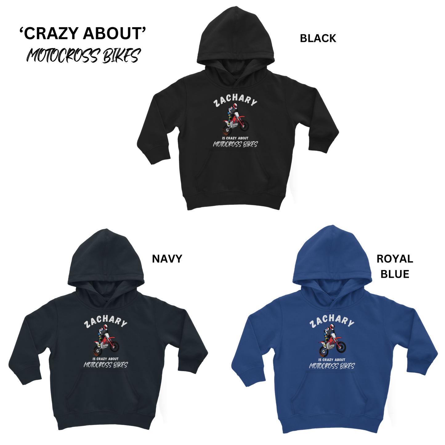 Personalised Dirt Bike Hoodie for Kids