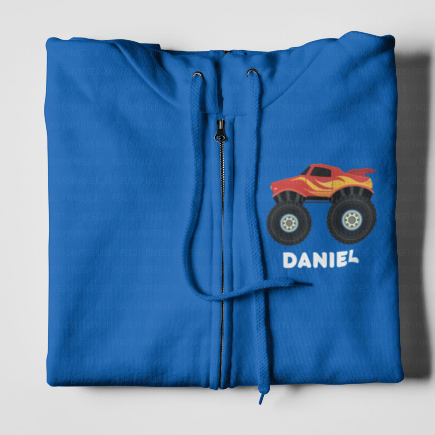 Boys Personalised Monster Truck Full Zip Hoodie | 3 - 13 years