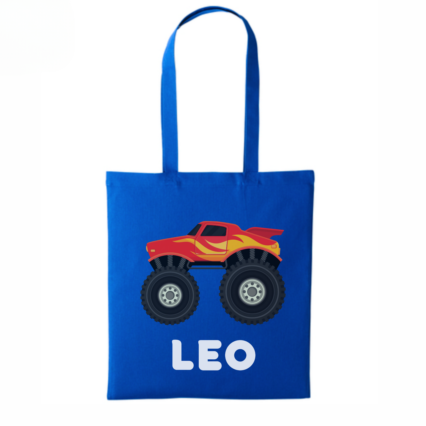 Boys Personalised Monster Truck Tote Bag