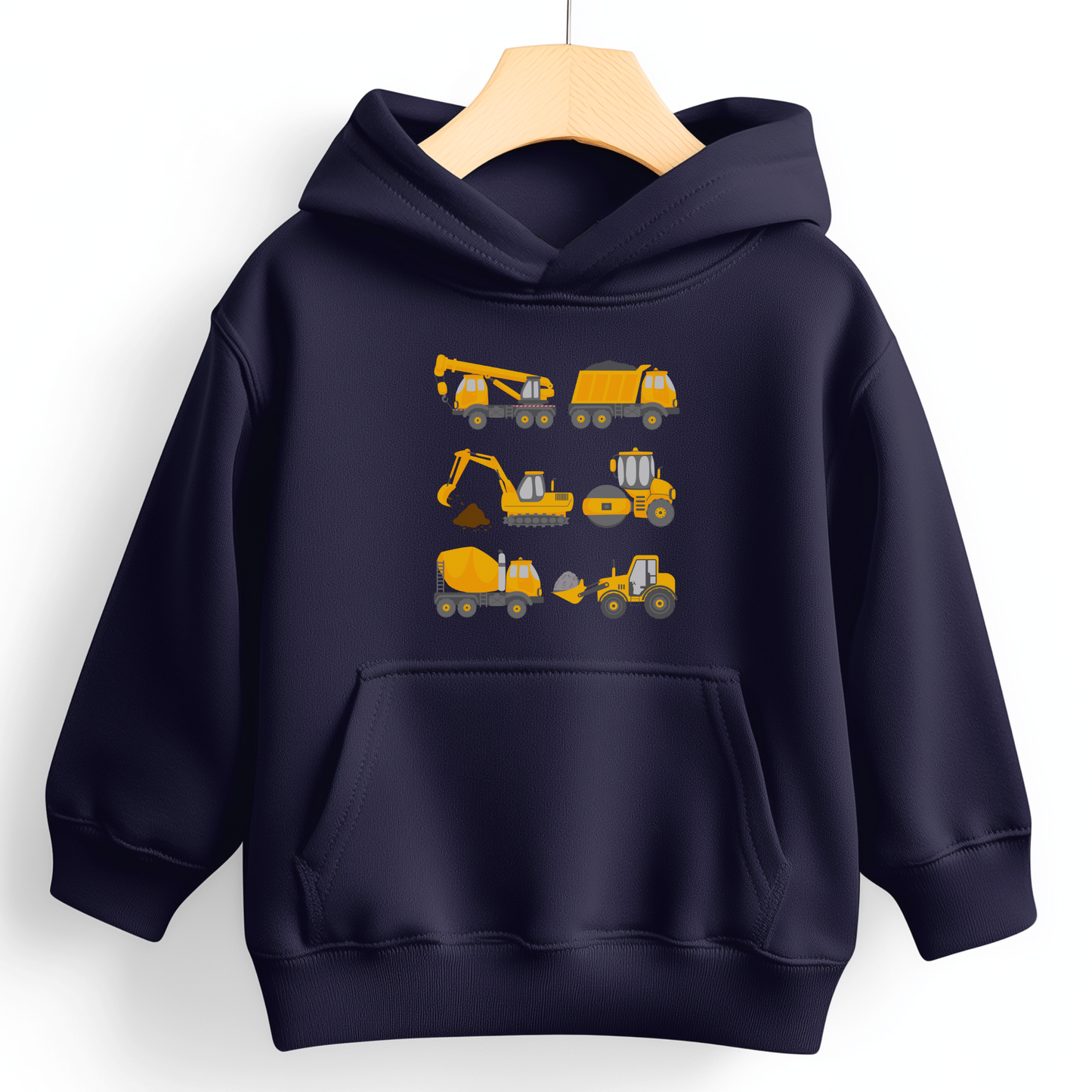 Diggers & Construction Vehicles - Kids Pullover Hoodie