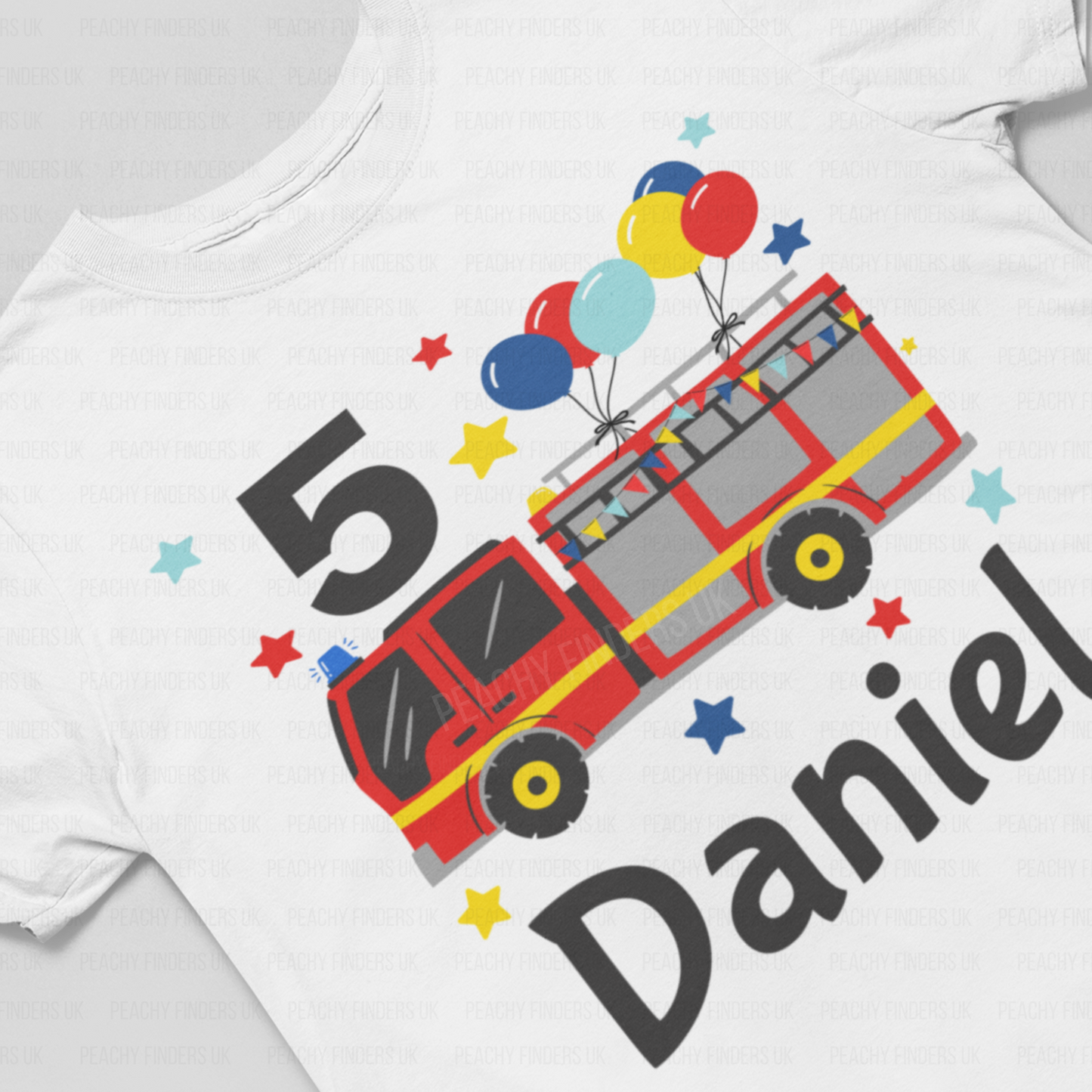 Boys Birthday Fire Engine T-shirt | 3 - 8 years