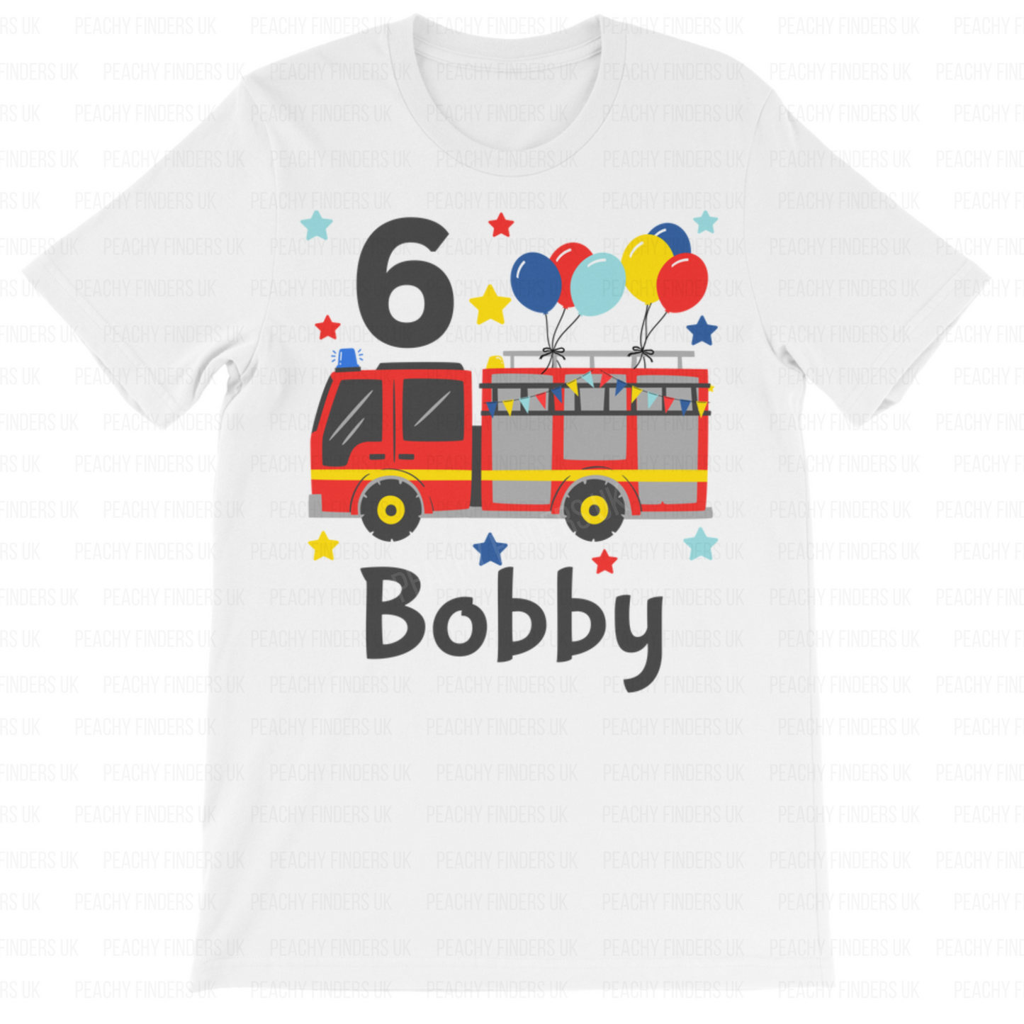 Boys Birthday Fire Engine T-shirt | 3 - 8 years