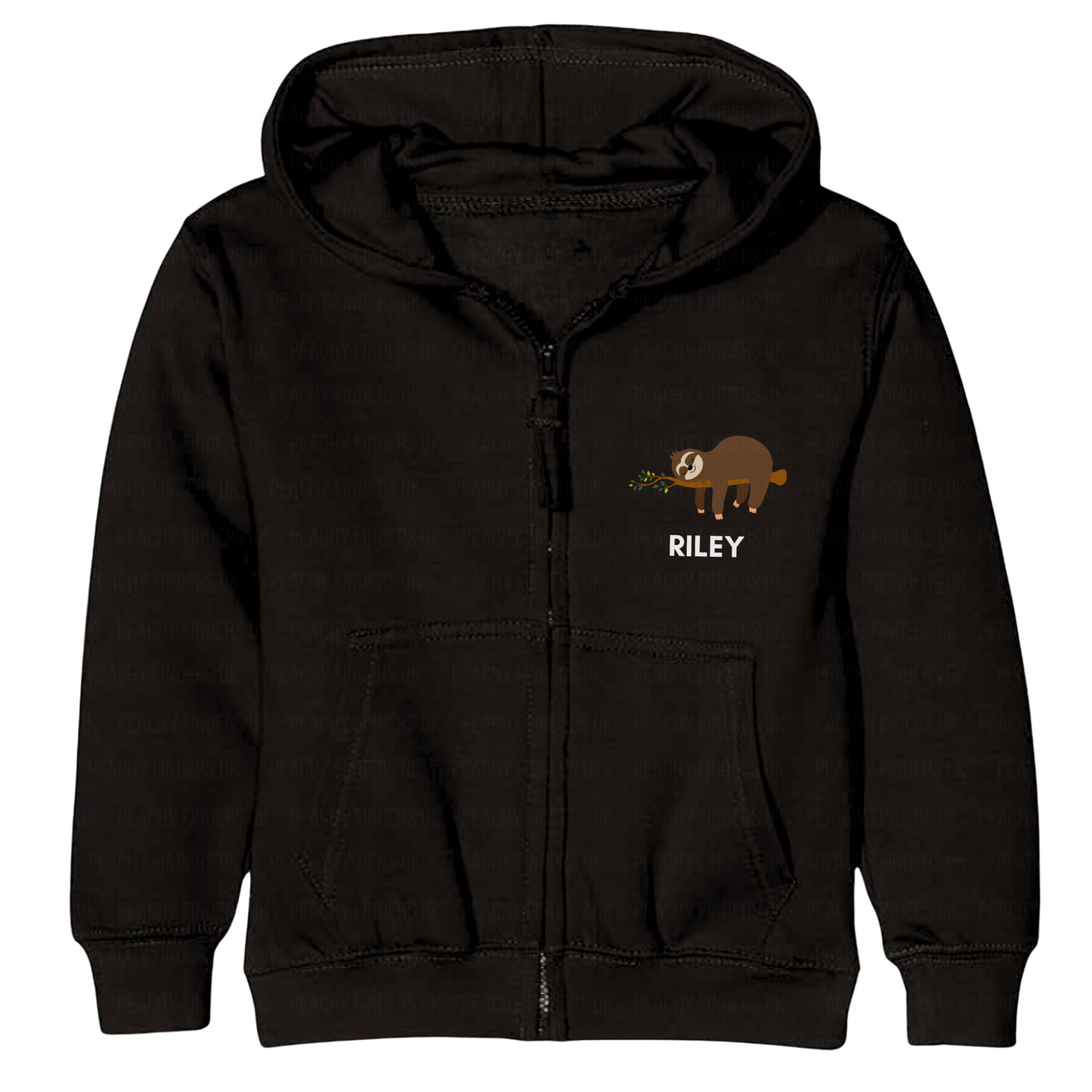 Boys Personalised Sleeping Sloth Full Zip Hoodie | 3 - 13 years