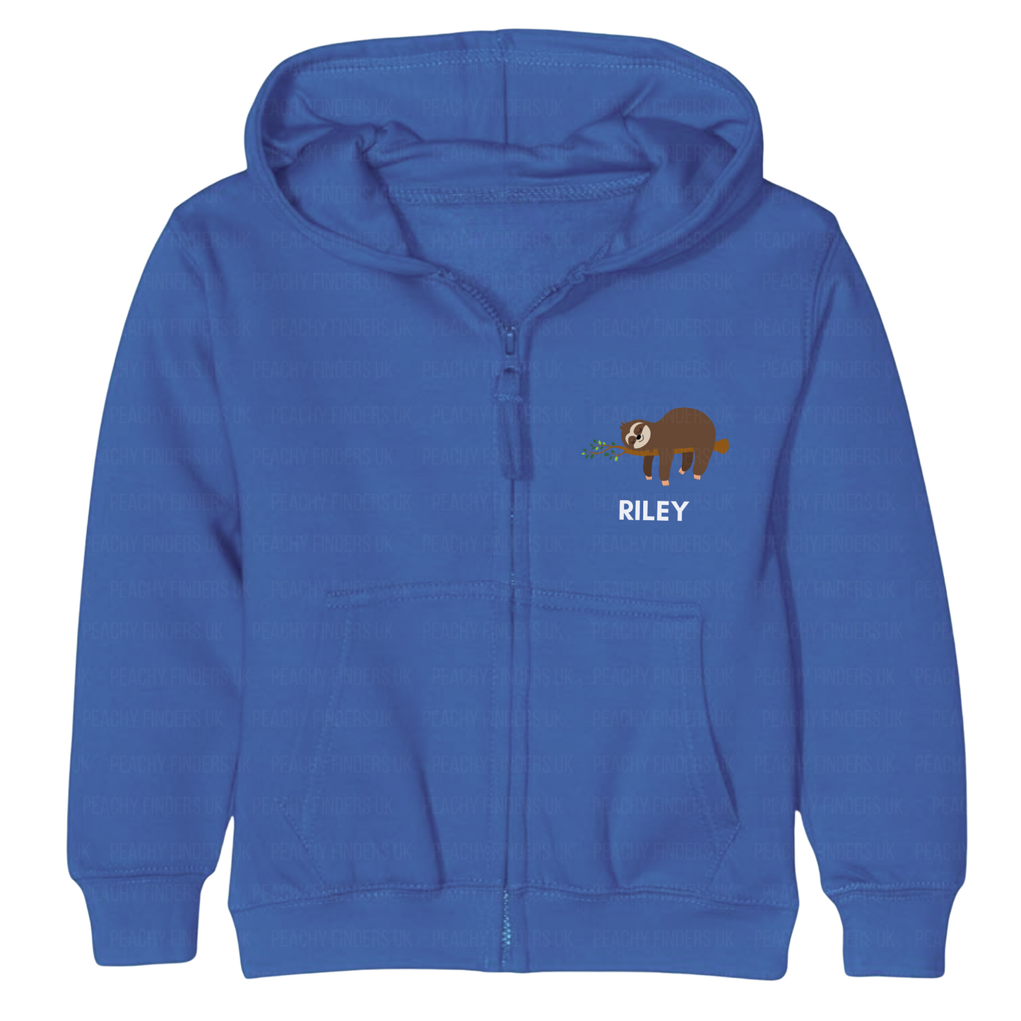 Boys Personalised Sleeping Sloth Full Zip Hoodie | 3 - 13 years