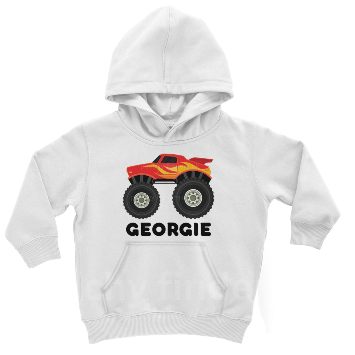 Boys Personalised Monster Truck Hoodie | 3 - 13 years