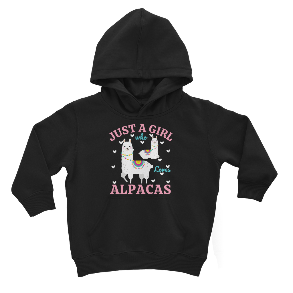Just a Girl who Loves Alpacas - Kids Printed Pullover Hoodie