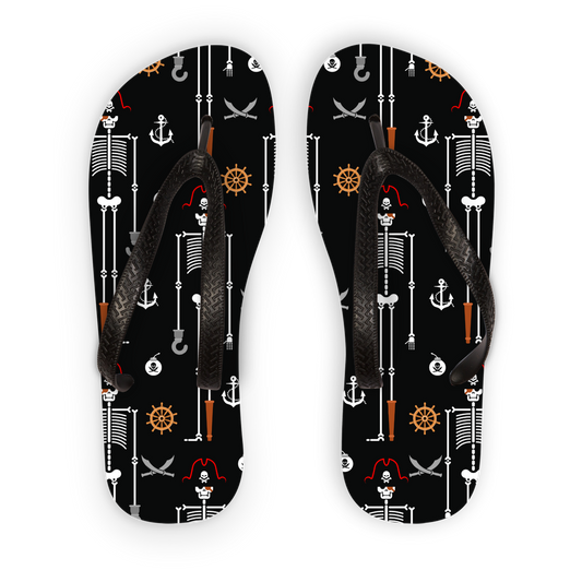 Kids Skeleton Pirate Pattern Flip Flops