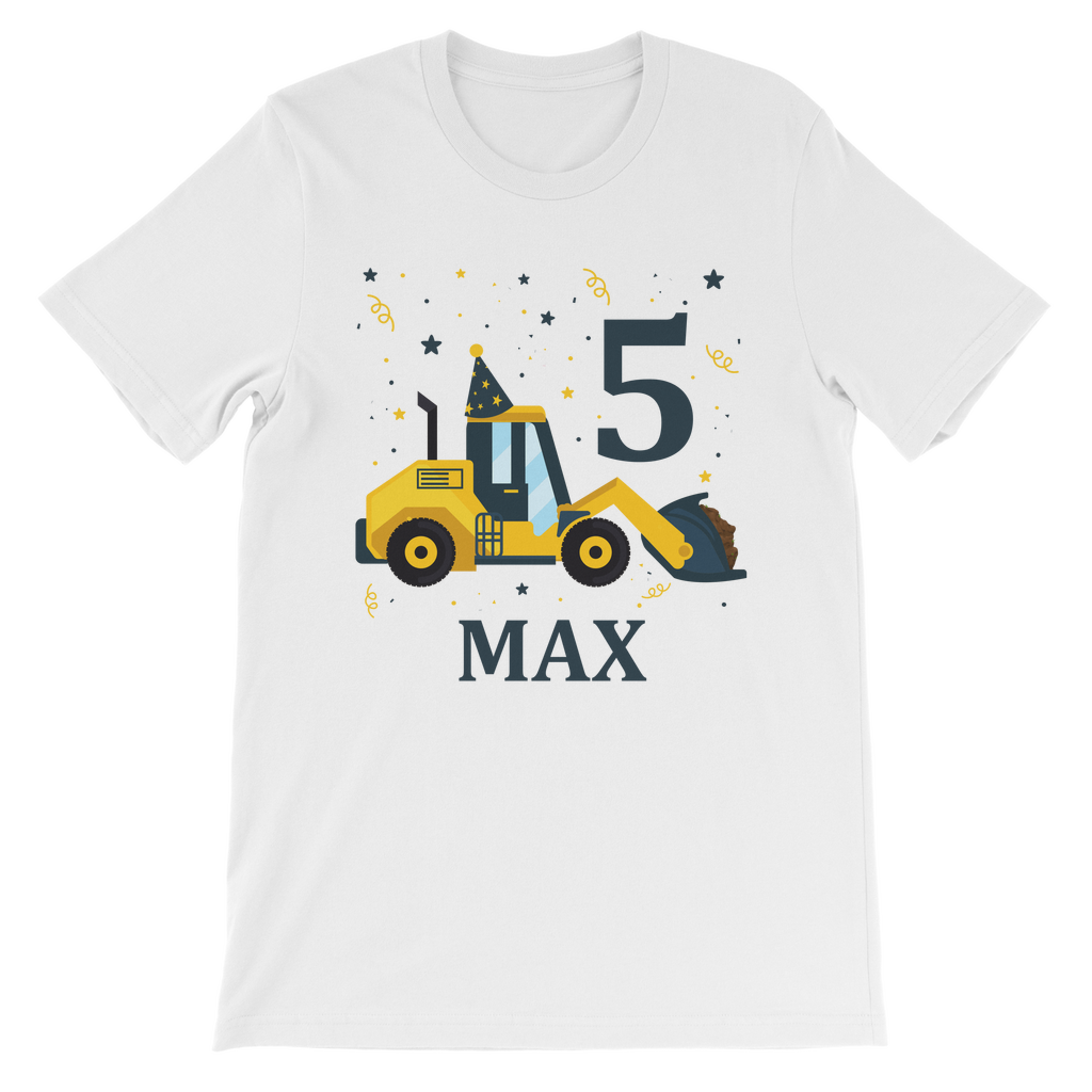 Kids Personalised Birthday Digger T-shirt | 1 - 8 years