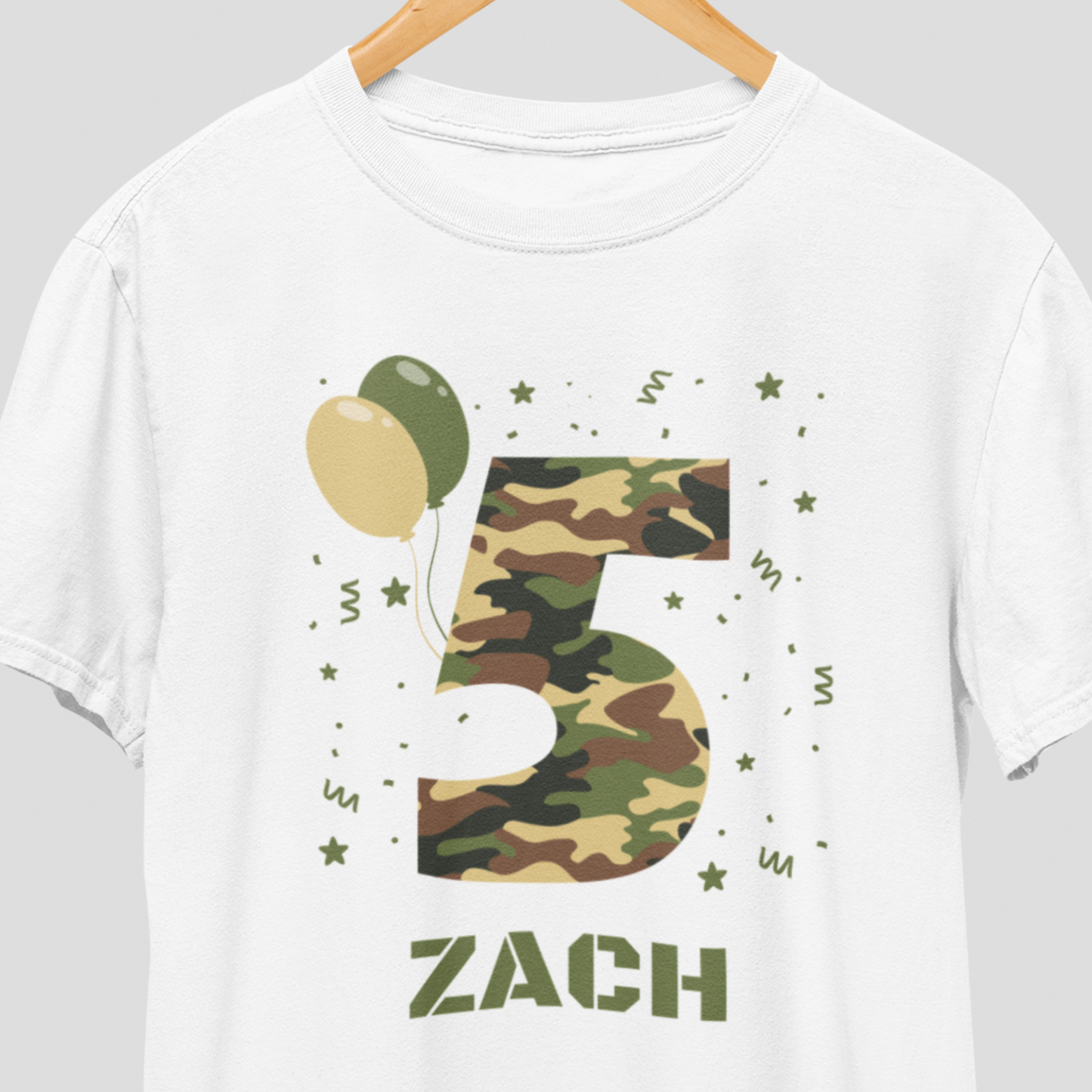 Kids Army Military Camouflage Birthday T-shirt | 3- 9 years