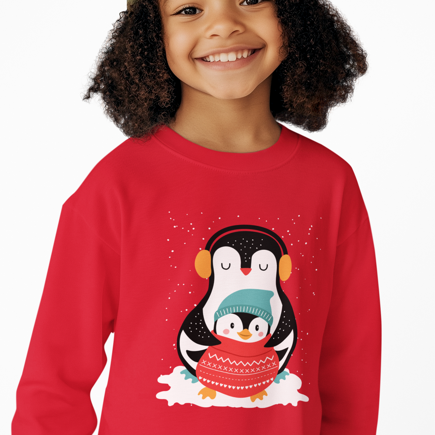 Kids Winter Penguin Sweatshirt (Ages 3-13 Yrs)