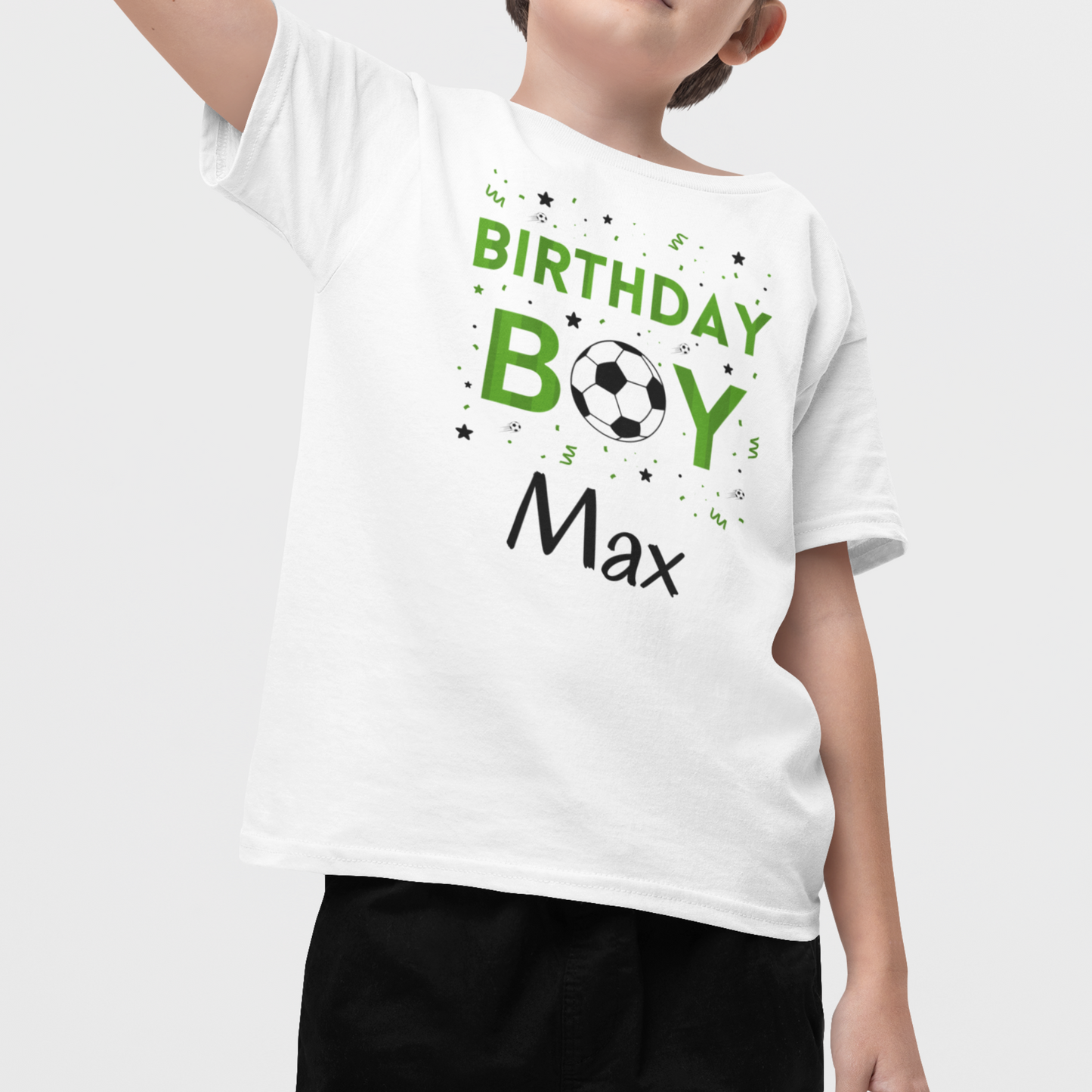 Kids Personalised Football Birthday T-shirt