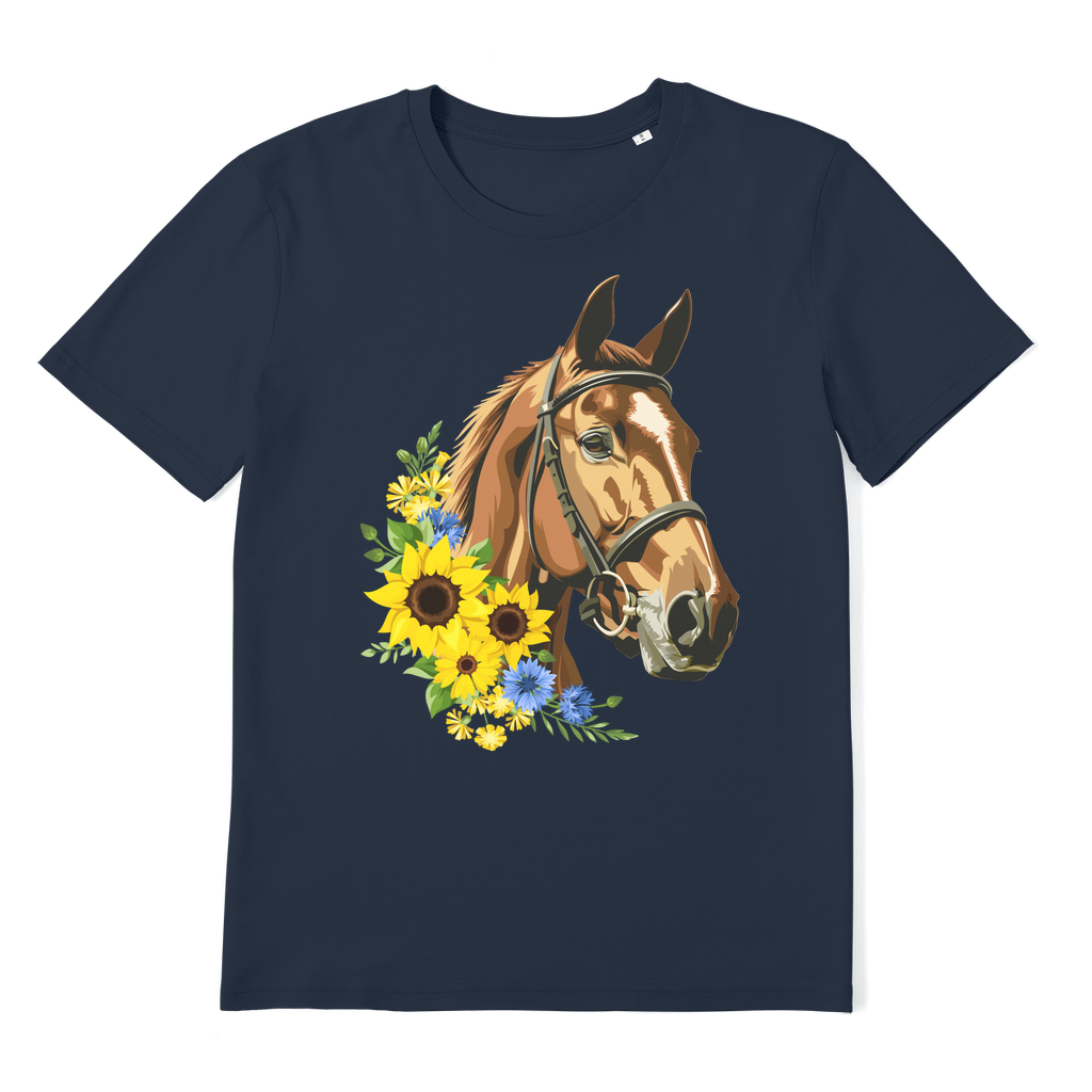Horse & Sunflowers - Women's Organic Cotton T-Shirt