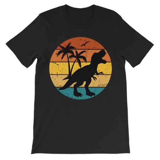 Retro Sunset T-rex - Kids Cotton T-shirt