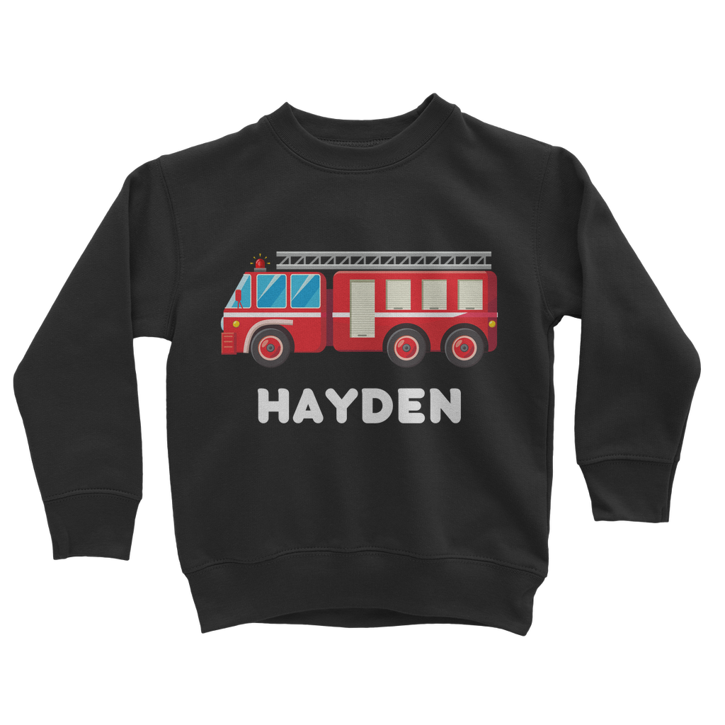 Boys Personalised Fire Engine Sweatshirt