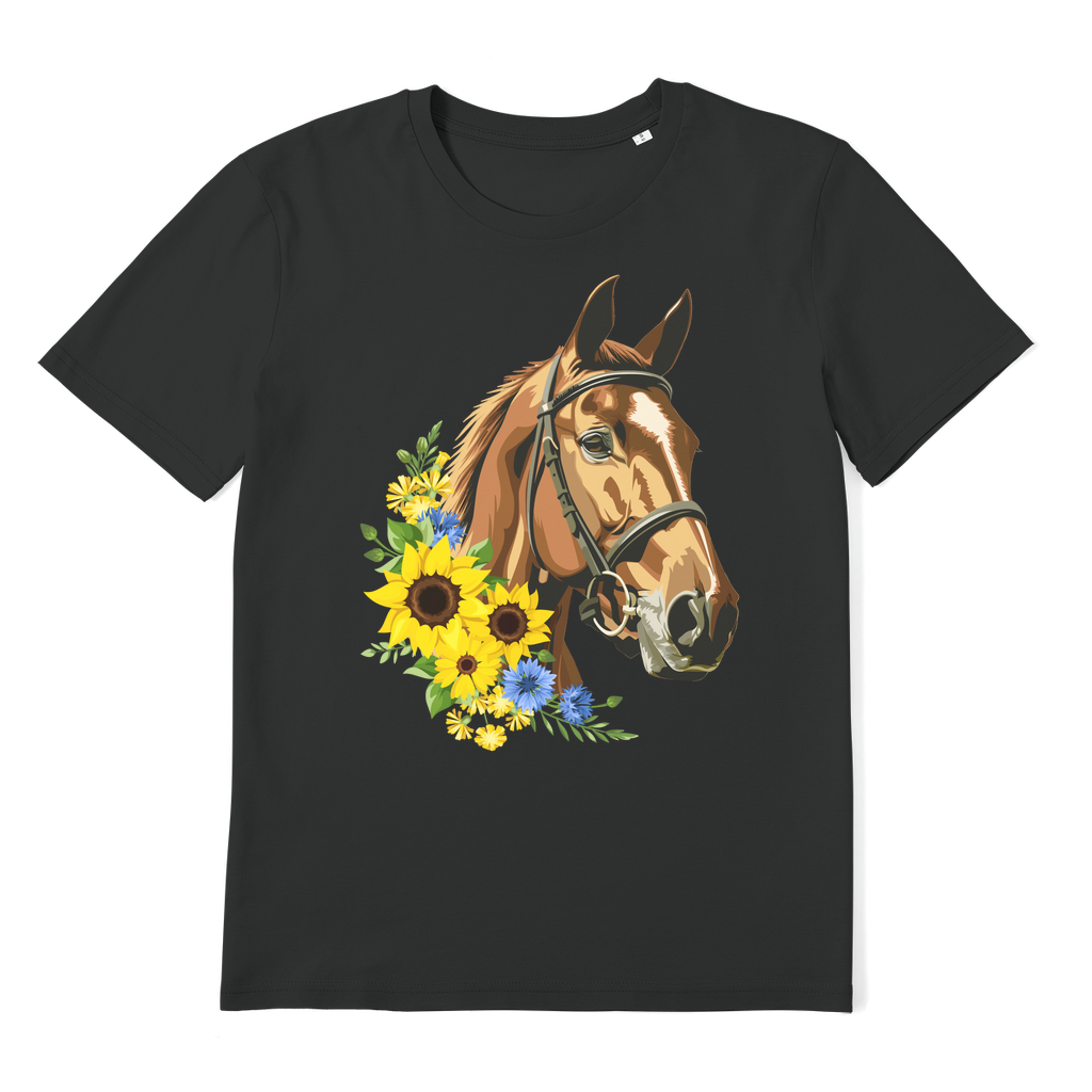Horse & Sunflowers - Women's Organic Cotton T-Shirt