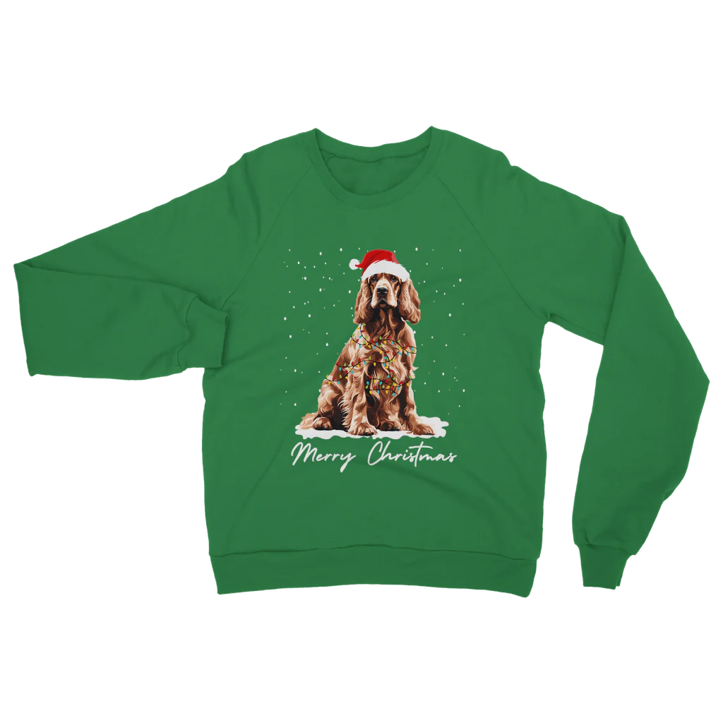 Unisex Adults Festive Cocker Spaniel Christmas Sweatshirt | Small - 5XL