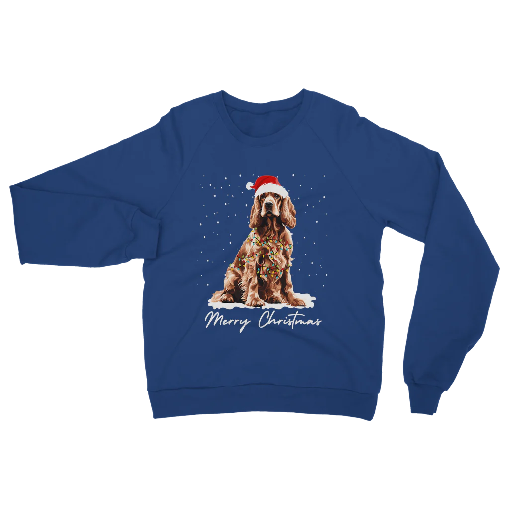 Unisex Adults Festive Cocker Spaniel Christmas Sweatshirt | Small - 5XL
