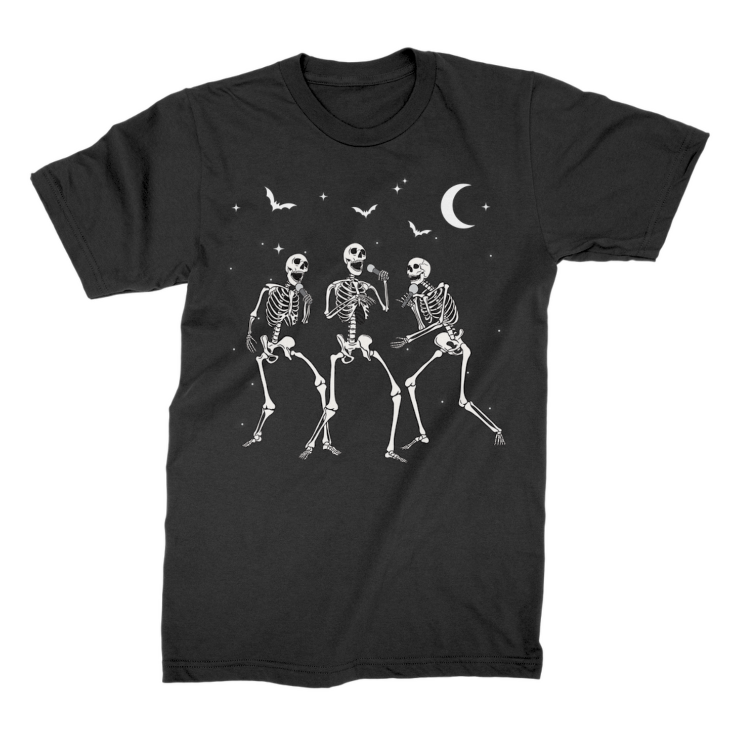 Adults Funny "Singing Skeletons" Graphic Print Halloween T-shirt