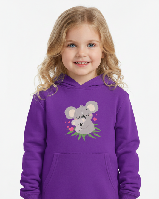 Girls Aussie Mum & Baby Koalas Hoodie (Ages 3-13 Yrs)
