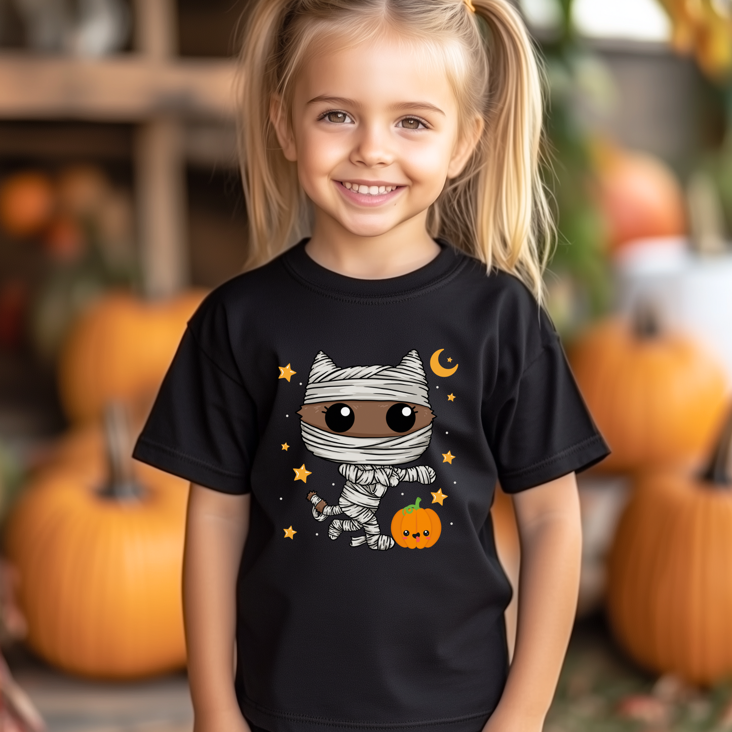 Kids Mummified Cat Halloween Unisex T-Shirt