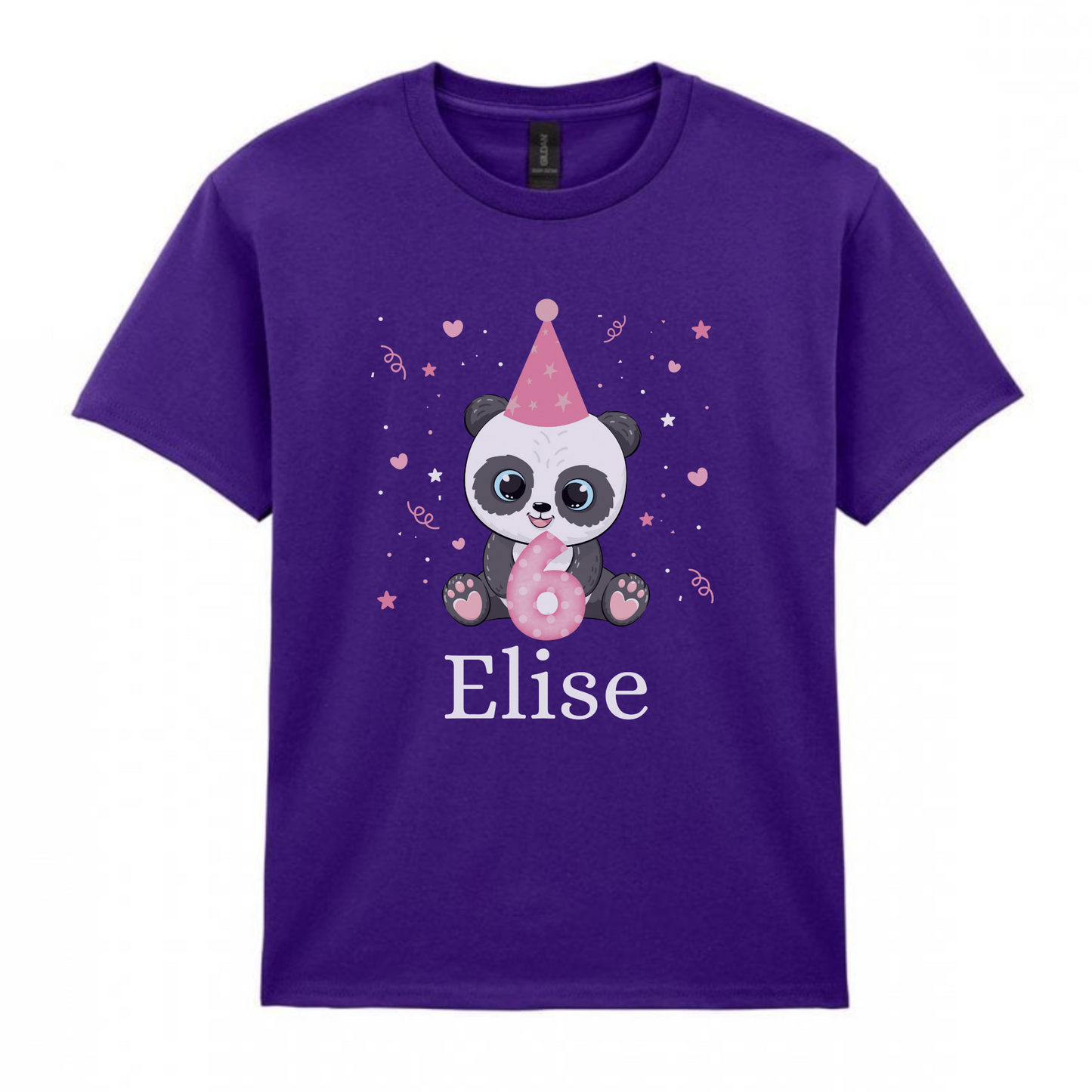 Girls Personalised Birthday Panda T-shirt | 3 - 8 years