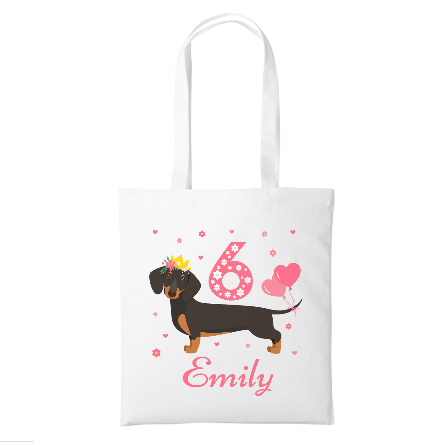 Girls Birthday Dachshund Themed Tote Bag