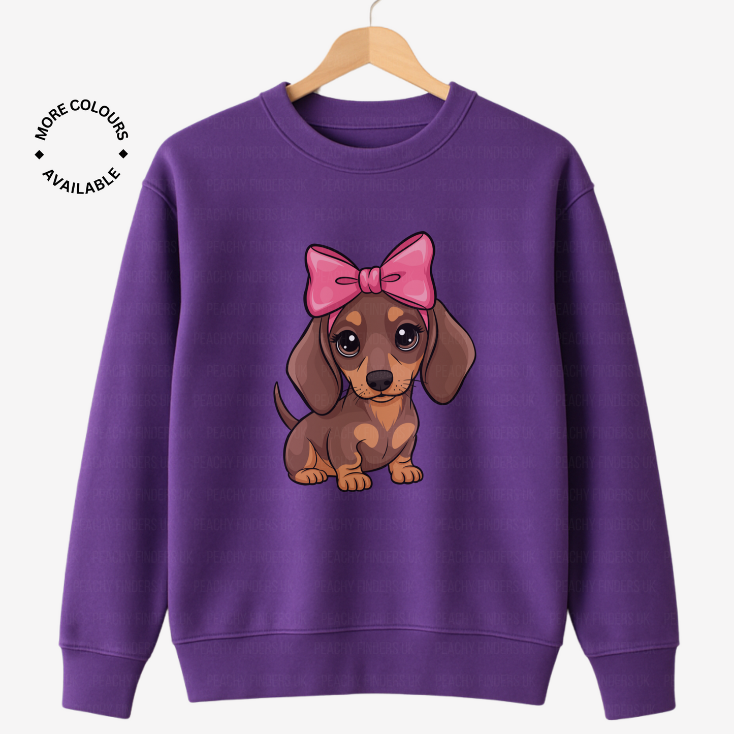 Girls Cute Coquette Big Bow Dachshund Sweatshirt