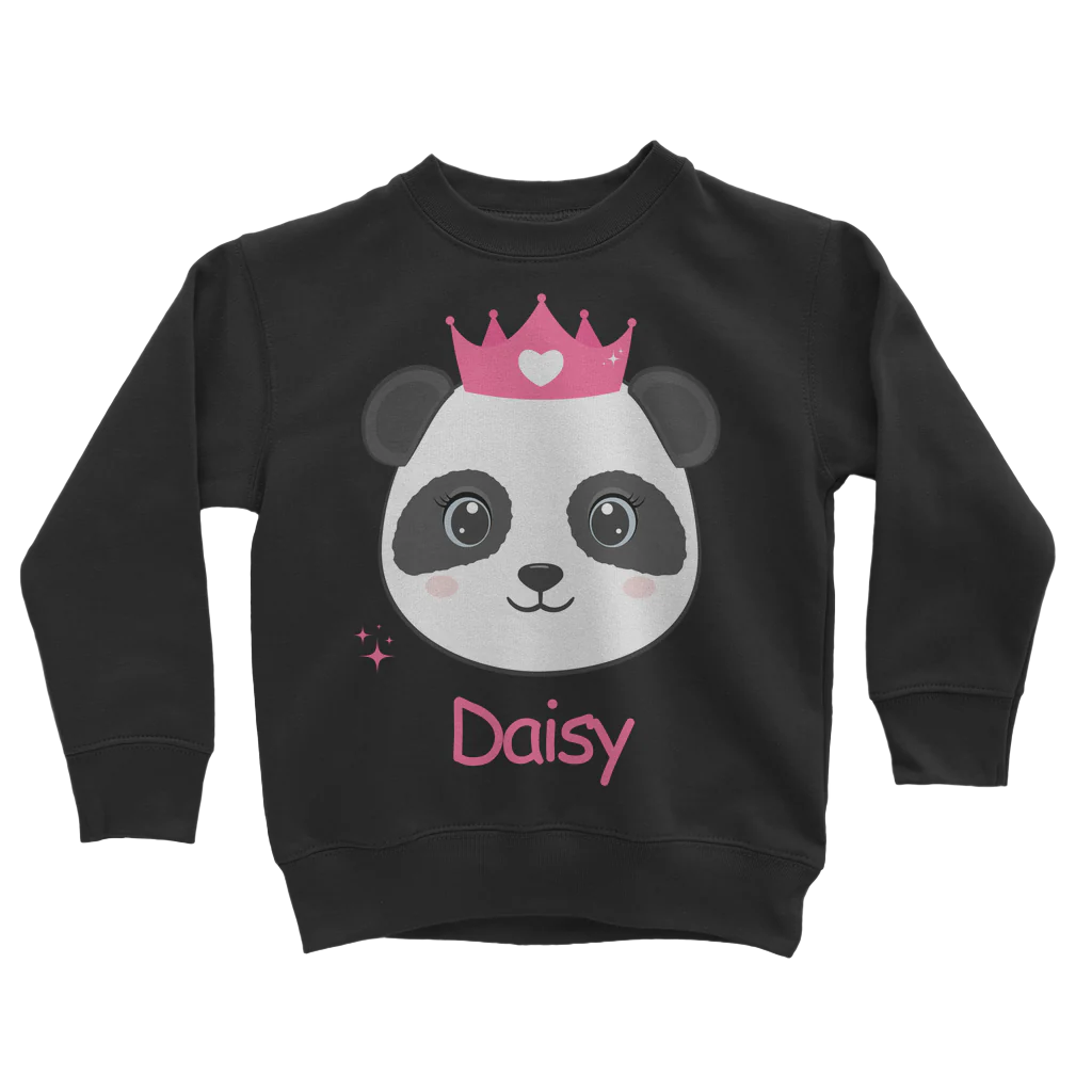 Girls Personalised 'Panda Princess' Sweatshirt | 5 - 13 years