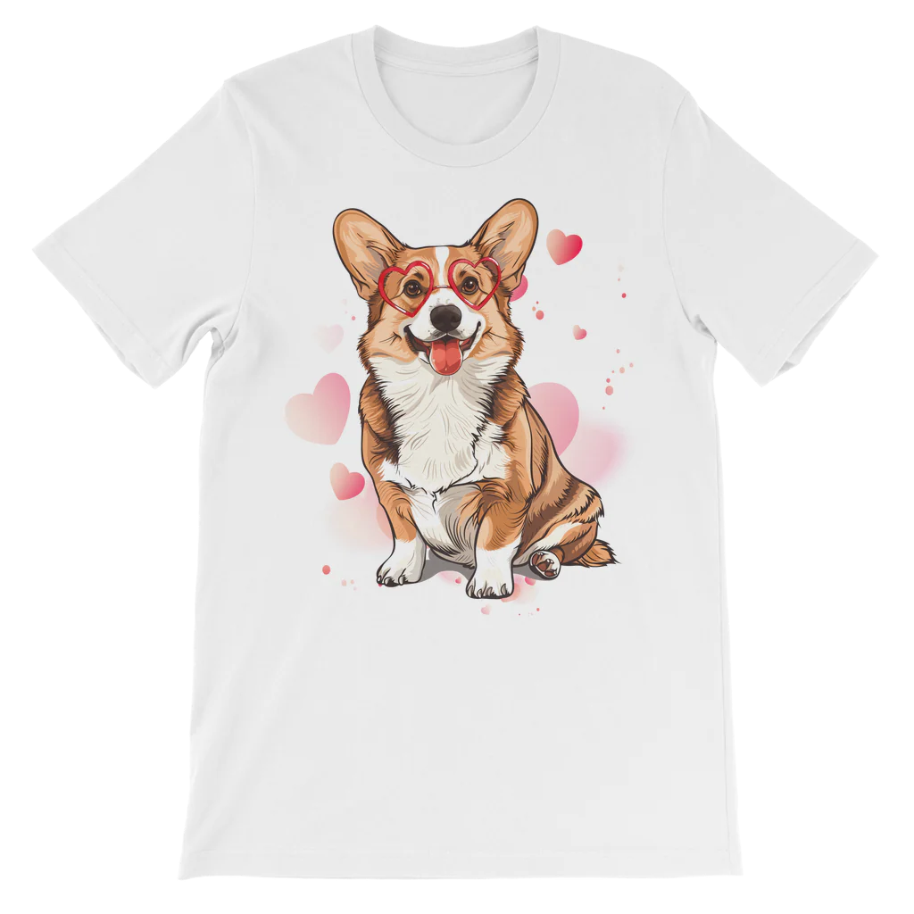 Happy Corgi - Girls Cotton T-shirt | 3 - 13 years