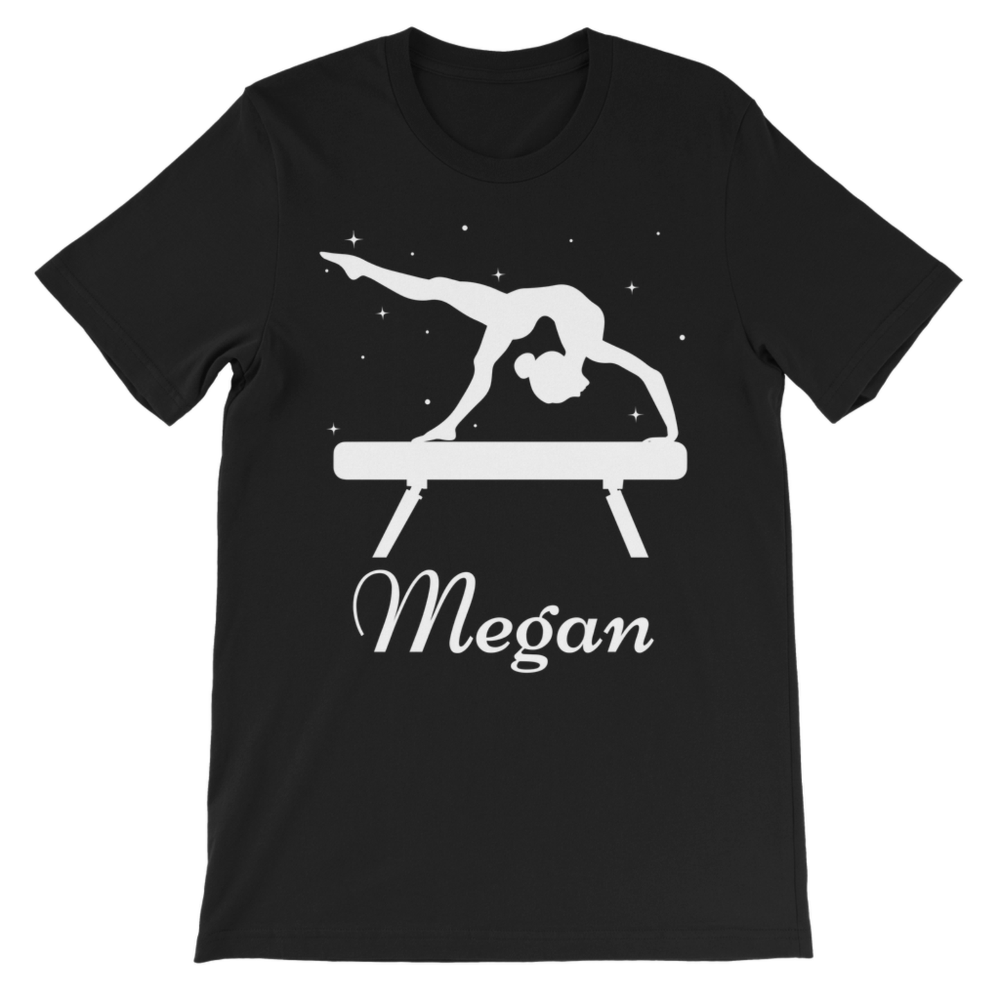 Personalised Gymnastics Balance Beam T-Shirt for Girls | Custom Name Gym Tee