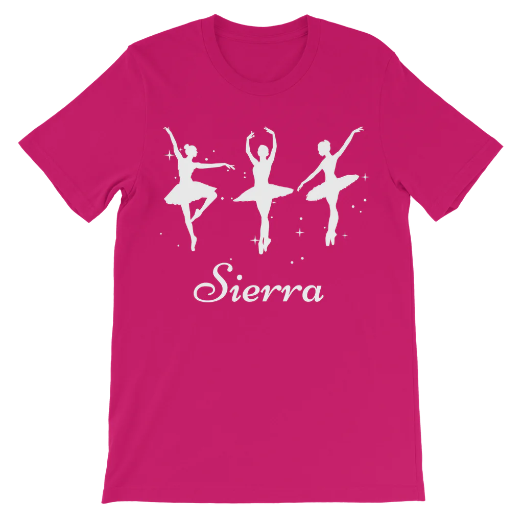 Girls Personalised Ballet/Dance T-shirt | 3 - 13 years