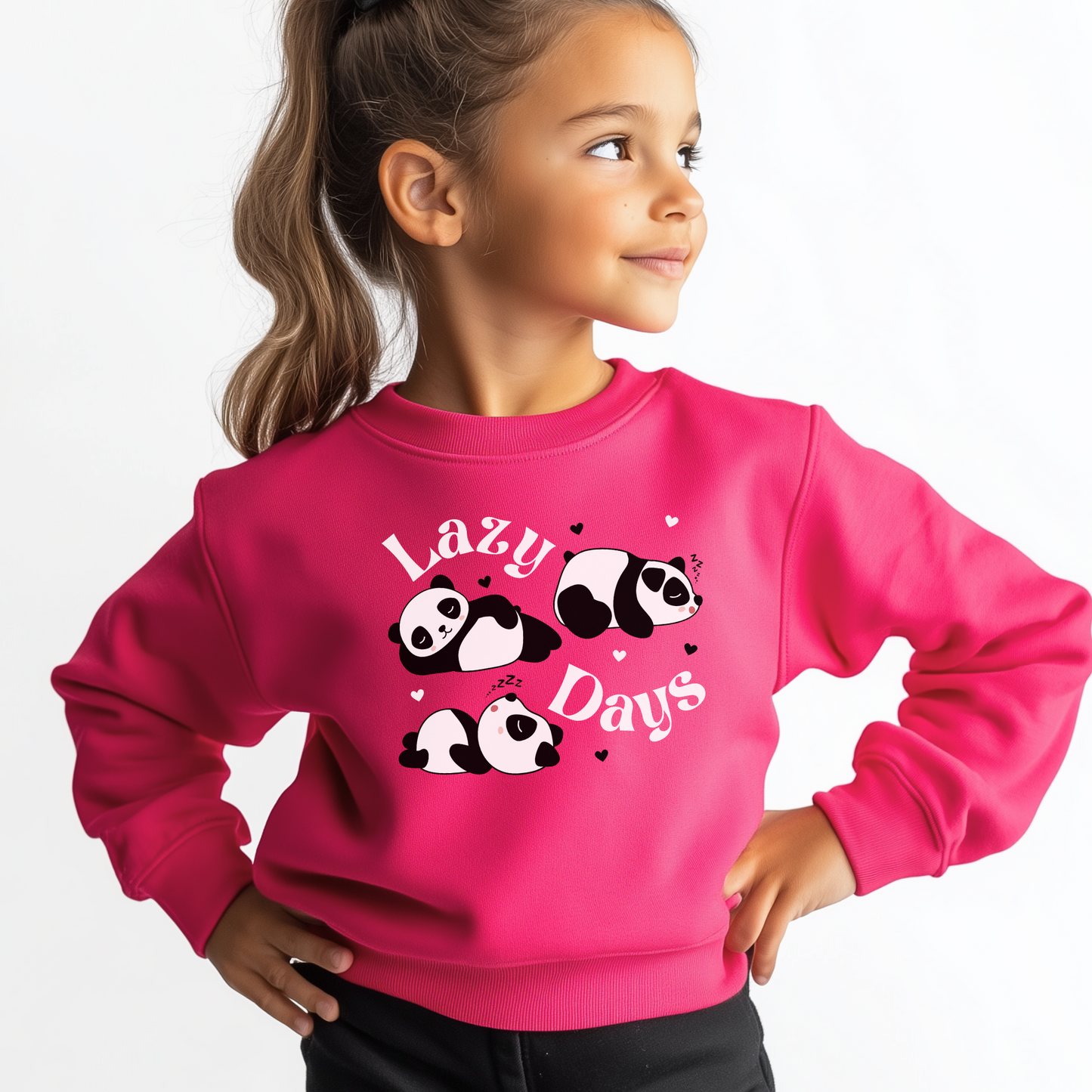 Lazy Days - Girls Panda Sweatshirt Jumper | 5 - 13 years