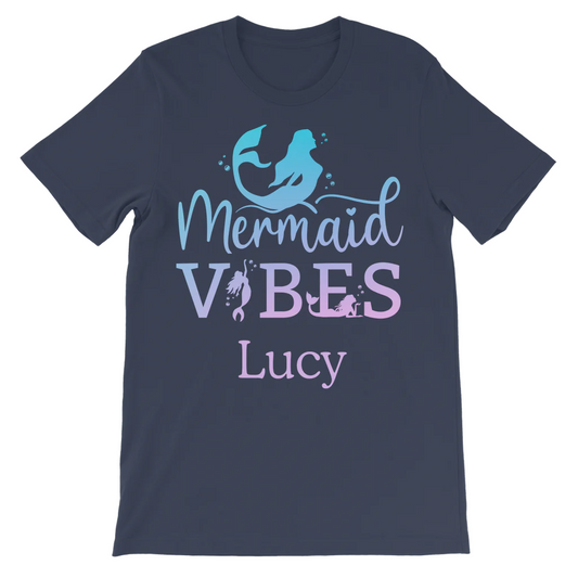 Girls Personalised Mermaid Vibes T-shirt | 3 - 13 years