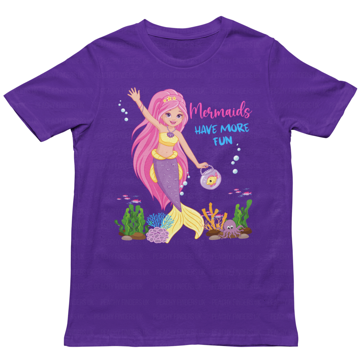 Mermaids Have More Fun - Girls Purple Cotton T-shirt