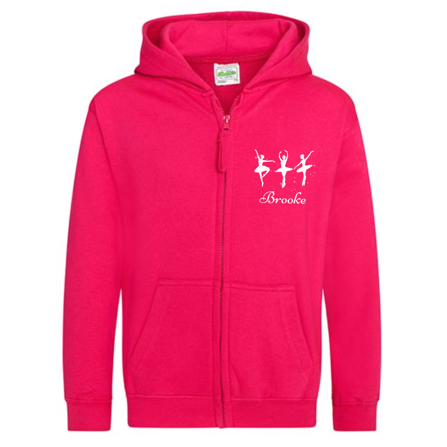 Girls Personalised Ballet/Dance Zip Hoodie | 3 - 13 years
