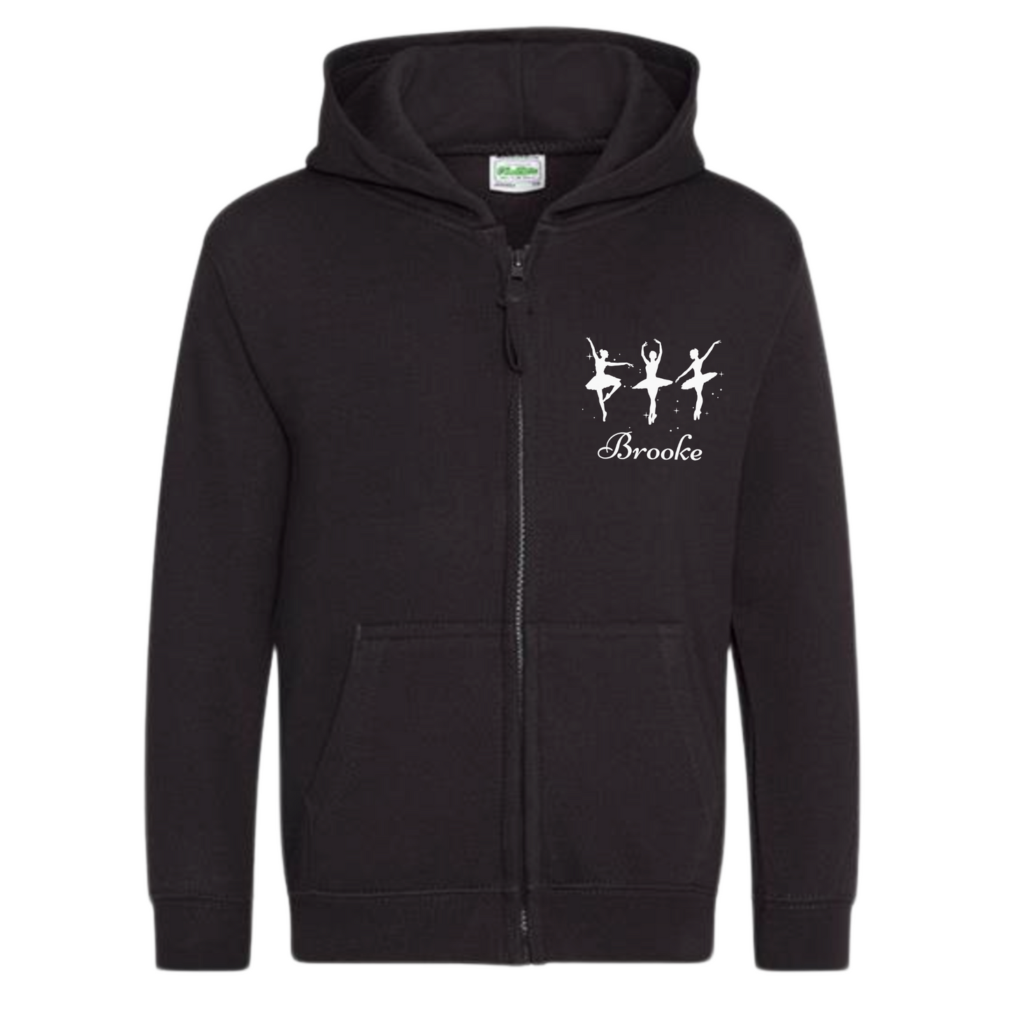 Girls Personalised Ballet/Dance Zip Hoodie | 3 - 13 years