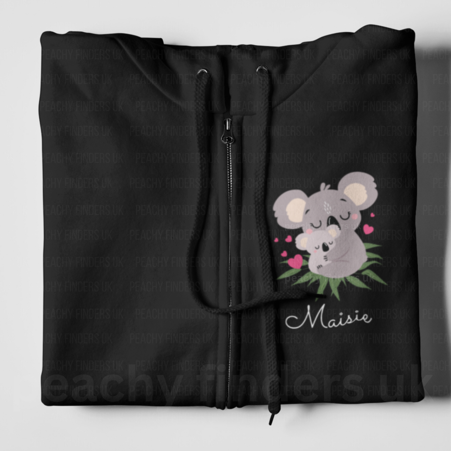 Girls Personalised Koala Full Zip Hoodie | 3 - 13 years
