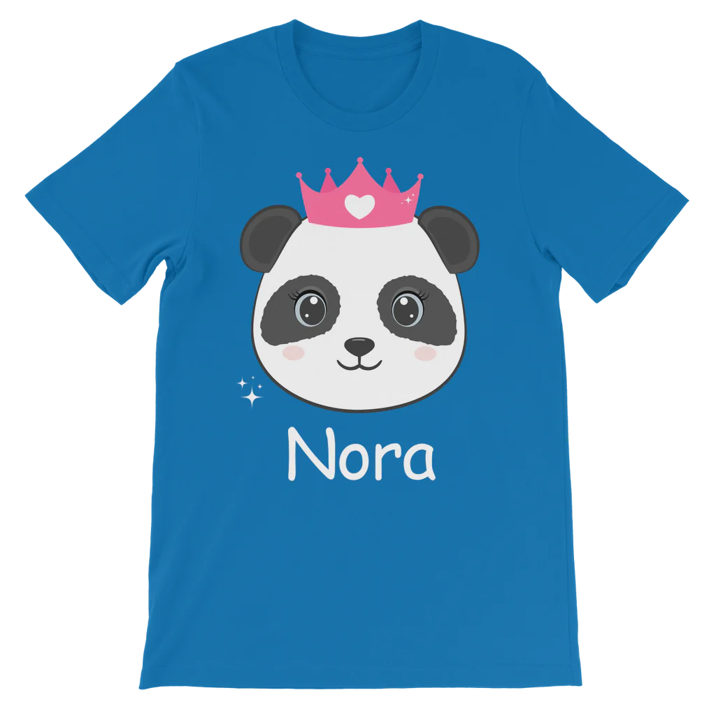Girls Personalised Cute Princess Panda T-shirt