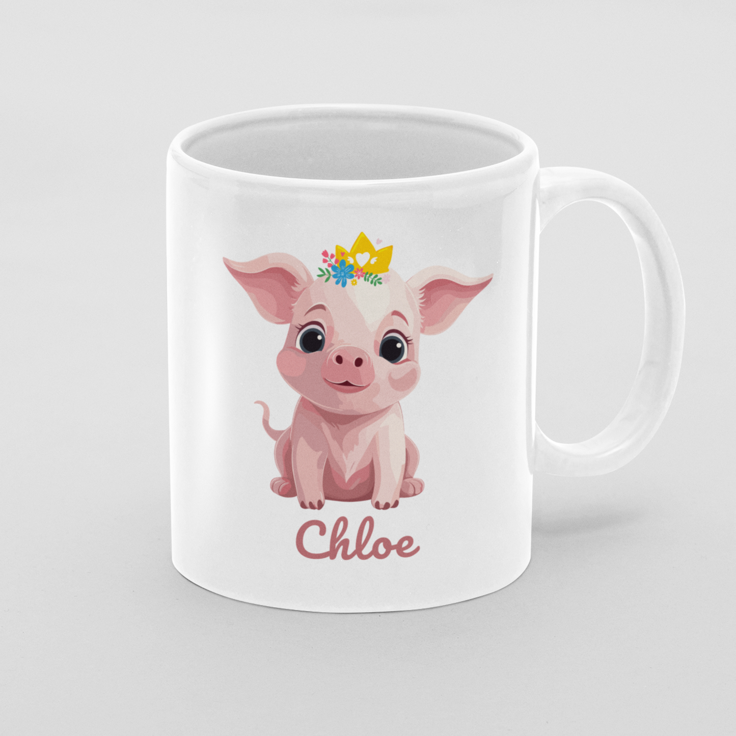 Girls Personalised Princess Pig Mug