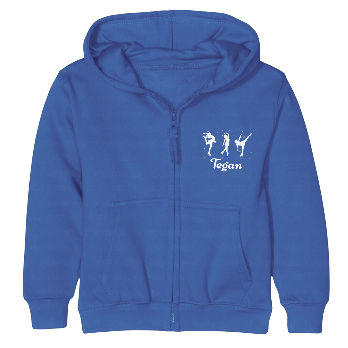 Girls Personalised Ice-Skating Zip Hoodie | 3 - 13 years