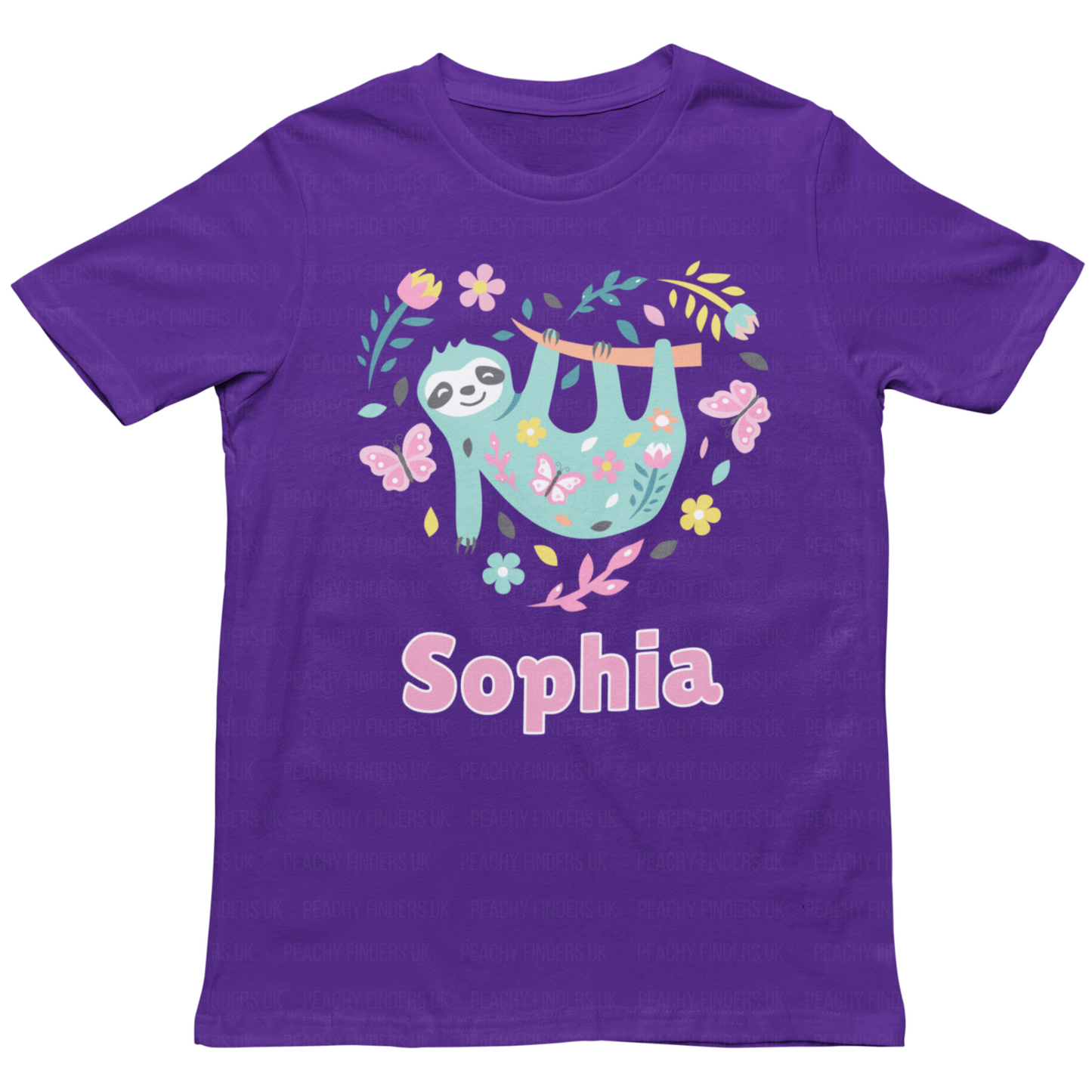 Girls Personalised Sloth Heart T-shirt | 3 - 13 years